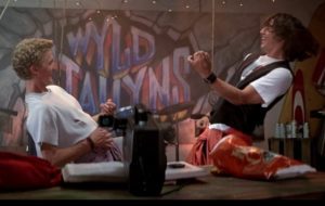 Bill and Ted playing air guitar