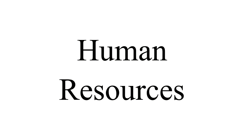 An animation of the words Human and Resources, with Human growing in size, while Resources shrinks
